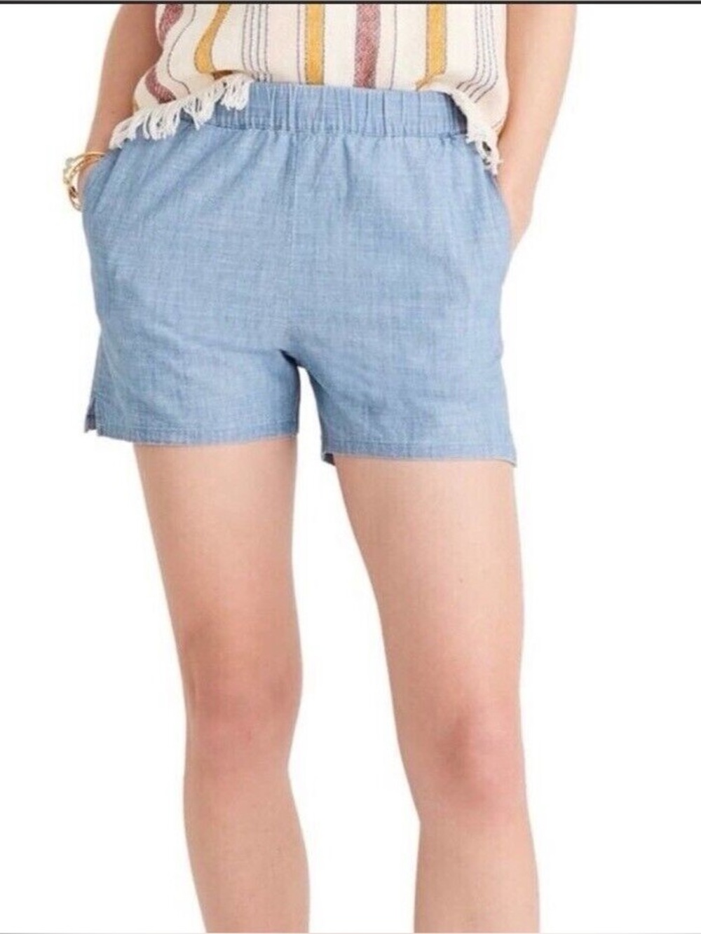Madewell soft pull on cotton chambray shorts
